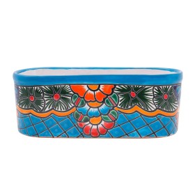  Fioriere e supporti per piante da esterno | Fioriera Plow & Hearth Turquoise Talavera Ledge, media