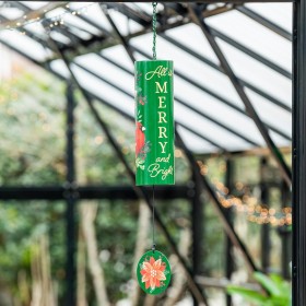  Campanelli eolici e mobili per esterni | Plow & Hearth All Is Merry And Bright, carillon cilindrico, 36"
