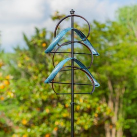  Girandole eoliche per esterni | Girandola eolica in metallo Plow & Hearth, imponente semicerchio, altezza 80"