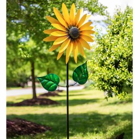  Girandole eoliche per esterni | Girandola eolica a forma di girasole Plow & Hearth da 75" di altezza