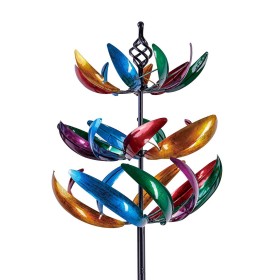  Girandole eoliche per esterni | Girandola eolica a tre livelli Plow & Hearth, altezza 84", multicolore