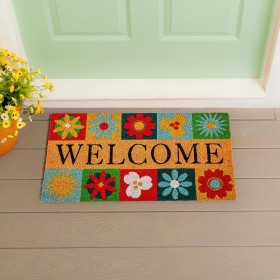  Tappeti e zerbini | Plow & Hearth Big Bold Florals Welcome Tiles Coir Mat