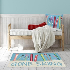 Tappeti e zerbini Tappeti per interni/esterni | Tappeto decorativo Gone Skiing lavorato a mano per interni/esterni Plow & Hearth, 30" X 48"