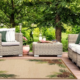  Tappeti e zerbini | Tappeto da interno/esterno Plow & Hearth Forest Lake Border, 5' X 7'6"