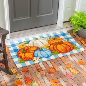  Tappeti e zerbini Tappeti ad uncinetto | Tappeto decorativo in polipropilene per interni/esterni Plow & Hearth Pumpkin Patch 24"X42"