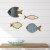 Decorazione murale per interni | Decorazione murale a forma di pesce in legno e smalto, set da 4