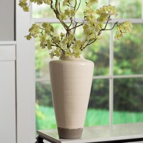 屋内用プランター＆花瓶 | Plow & Hearth ハンドメイド エッグシェルクラックル トール クレイ アレクサンドリア花瓶