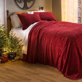 室内用キルト＆ベッドスプレッド | Plow & Hearth クイーンサイズ ウェディングリング タフテッド シェニール ベッドスプレッド