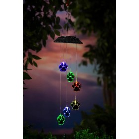 アウトドアリビング用ソーラーアクセント | Plow & Hearth 色が変わるソーラーモバイル、Paw Print
