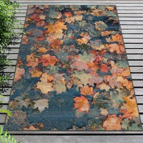 ラグ＆ドアマット エリアラグ | Plow & Hearth 秋の葉柄ラグ 4'10" x 7'6"