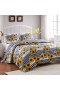  Innendørsliv Quiltet sengetøysett med quilt og solsikkefelt | Plow & Hearth Sunflower Fields, hel/queen size
