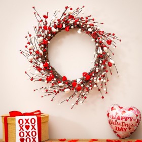  Kranser til innendørs bruk | Plow & Hearth Valentinsdagshjertekrans, 50 cm høy