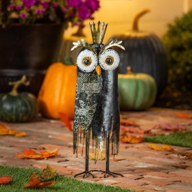  Utendørs hagestatuer | Plow & Hearth ugledronning metallstatue, 20" høy