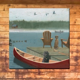  Utendørsliv Utendørs veggkunst | Plog og ildsted Klar til bruk Innendørs/utendørs lerretsveggkunst