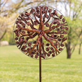  Vindspinner til utendørs bruk | Plow & Hearth kobberfarget Tree of Life-vindspinner i metall