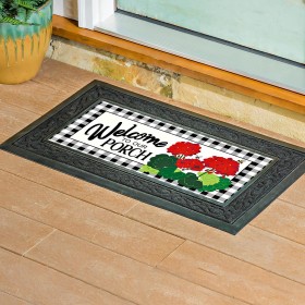  Tepper og dørmatter Utskiftbare matter | Plow & Hearth Plaid Geraniums Sassafras Switch Mat