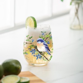  Poháre na víno do kuchyne a na zábavu | Pohár bez stopky Plow & Hearth 473 ml s darčekovou krabičkou, Bluebird