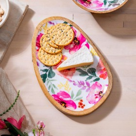  주방 및 엔터테인먼트 서빙웨어 | 플라우 앤 하스 파스텔 오브 네이처 불규칙한 모양의 나무 서빙 트레이, 12인치 길이