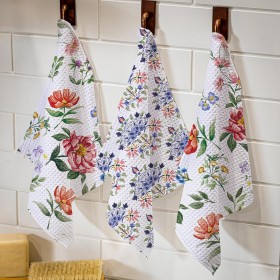  Kuhinjski i zabavni kuhinjski tekstil | Plow & Hearth Floral Dance brzosušeće krpe za suđe, set od 3, 25 x 25 cm