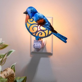  Rasvjetne svjetiljke i rasvjeta | Rotirajuća noćna svjetiljka Plow & Hearth od stakla Bluebird