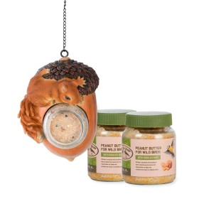  Hranilice za ptice za vanjsku upotrebu | Viseća hranilica za ptice Plow & Hearth od žira i maslaca od kikirikija s 2 staklenke maslaca od kikirikija