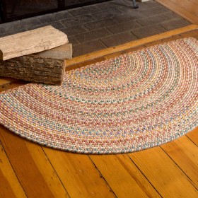  Tepisi i otirači | Poluokrugli vuneni pleteni tepih Plow & Hearth Blue Ridge, 2 x 4