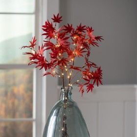  Konstblommor och växter för inomhusbruk | Plow & Hearth upplysta japanska lönngrenar för inomhusbruk/utomhusbruk, set om 2