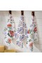 Ropa de cocina y entretenimiento | Plow & Hearth - Juego de 3 paños de cocina de secado rápido con diseño floral, 25 x 25 cm