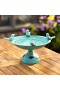  Baños para pájaros para exteriores | Plow & Hearth - Baño para pájaros de mesa de metal con posadero, color turquesa