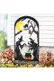  Estacas de jardín para exteriores | Enrejados metálicos de Halloween de Plow & Hearth con diseños de brujas y casas embrujadas