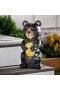 Estatuas de jardín para exteriores | Estatua de jardín iluminada de 45 cm para interior y exterior de Plow & Hearth, diseño de oso