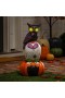 Estatuas de jardín para exteriores | Estatua LED de búho y calabaza Jack-O'Lantern apiladas de Plow & Hearth, 61 cm de alto