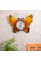 Arte mural para exteriores de Outdoor Living | Termómetro de pared para exteriores Plow & Hearth Butterfly, amarillo