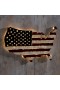  Arte mural para exteriores | Plow & Hearth: mapa de Estados Unidos con bandera americana iluminada y temporizador