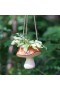  Jardineras y soportes para plantas para exteriores | Jardinera colgante de cerámica con forma de hongo naranja de Plow & Hearth