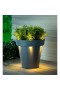  Jardinera de fibra de vidrio gris con luces solares para exteriores | Jardinera de fibra de vidrio gris con luces solares de Plow & Hearth