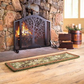  Mamparas para chimenea con puertas para chimeneas y hogares | Mampara pequeña con puerta "Árbol de la Vida" de Plow & Hearth