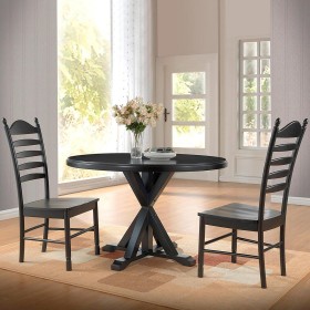  Mesas auxiliares | Mesa de comedor redonda con caballete de 122 cm Plow & Hearth