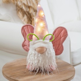  Acentos decorativos para interiores | Decoración de mesa con gnomo de mariposa iluminado de Plow & Hearth