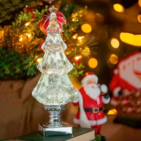  Acentos decorativos para interiores | Bola de agua iluminada de Plow & Hearth para mesa de árbol de Navidad