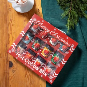  Bocadillos y frutos secos gourmet para la cocina y el entretenimiento | Mezcla de chocolate caliente "Feliz Navidad" Foreva Chocolate de Plow & Hearth, 12 unidades