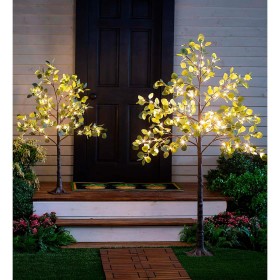  Árboles y guirnaldas iluminadas | Plow & Hearth, eucalipto pequeño iluminado con 72 luces