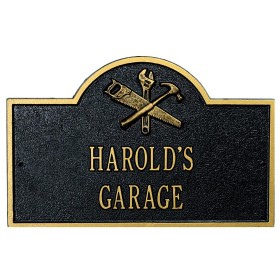  Letreros y placas de pared para exteriores | Placa personalizada con arco de taller Plow & Hearth