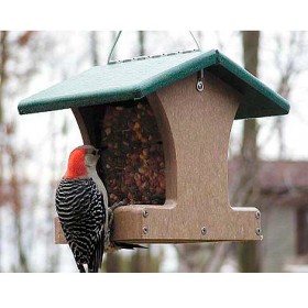  Comederos para pájaros para exteriores | Comedero para pájaros con tolva de dos lados de madera reciclada de polietileno de Plow & Hearth