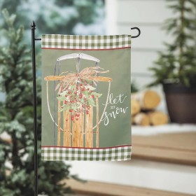  Banderas de jardín para exteriores | Bandera de jardín de ante Let It Snow Sleigh de Plow & Hearth