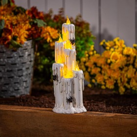  Estatuas de jardín para exteriores | Estatua de vela LED con goteo de Plow & Hearth, 40,6 cm de alto