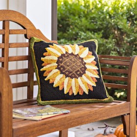  Cojines decorativos para exteriores | Plow & Hearth, cojín decorativo de polipropileno tejido a mano con diseño de campos de girasoles para interior y exterior