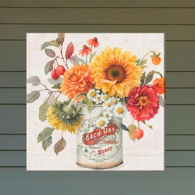  Arte mural para exteriores con diseño de corazón agradecido de Plow & Hearth | Lienzo para pared interior y exterior