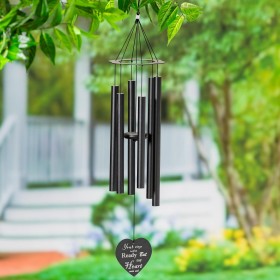  Campanas de viento y móviles para exteriores | Campana afinada a mano Avria de Plow & Hearth, "Your Wings Were Ready", 76 cm