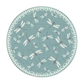  Alfombras y felpudos | Alfombra Dragonfly para interiores y exteriores de Plow & Hearth, redonda de 19 cm